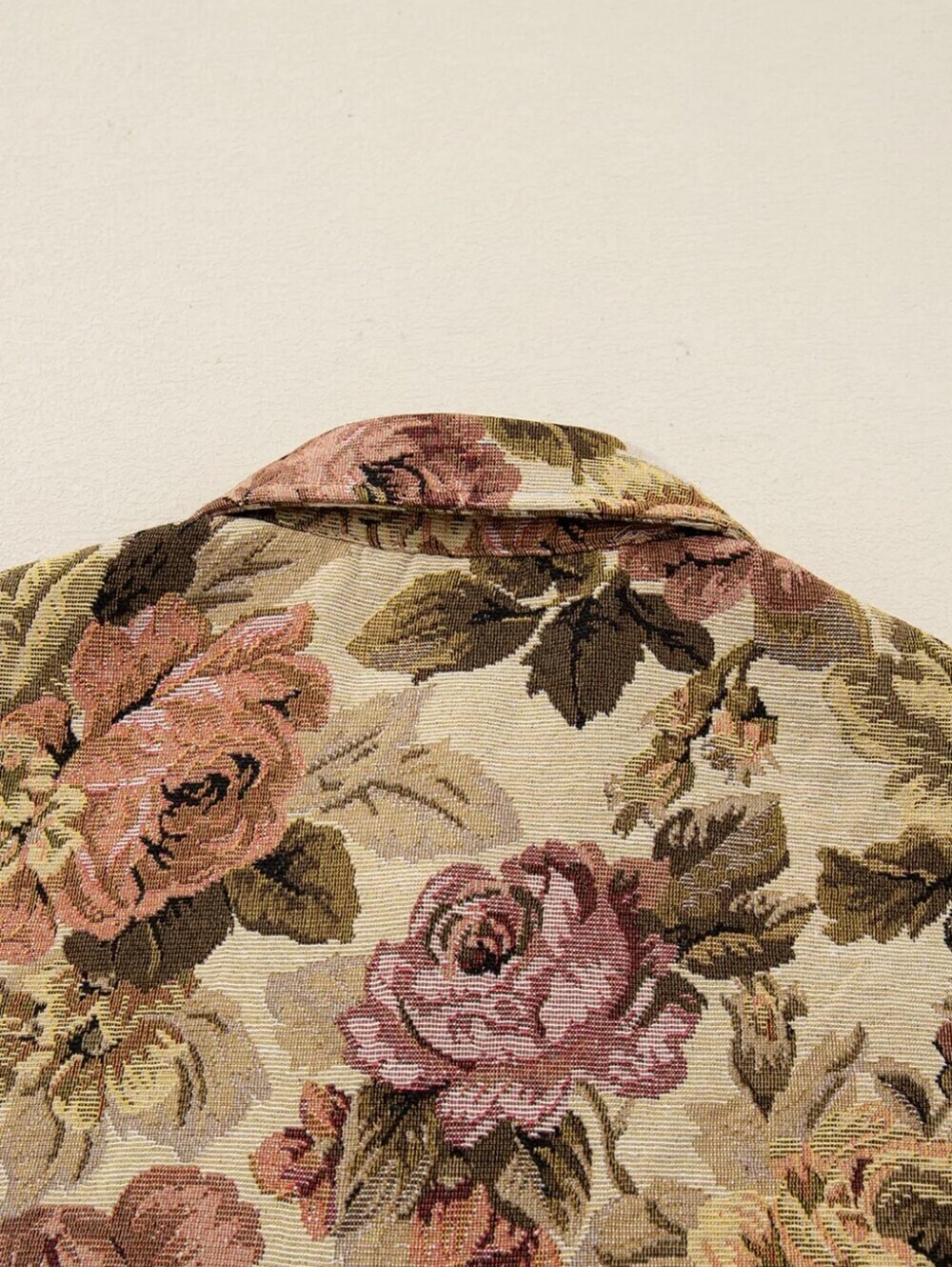 Floral Waffle Knit Patchwork Chest Pockets Buttoned Jacket - Picture 7 of 13